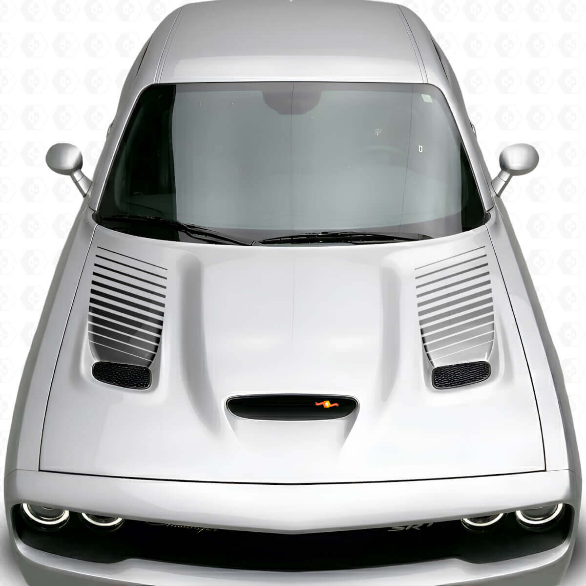 Dunner Wordende Gestreepte Kap Vent Insert Vinyl Decal Kit voor Dodge Challenger 2015+