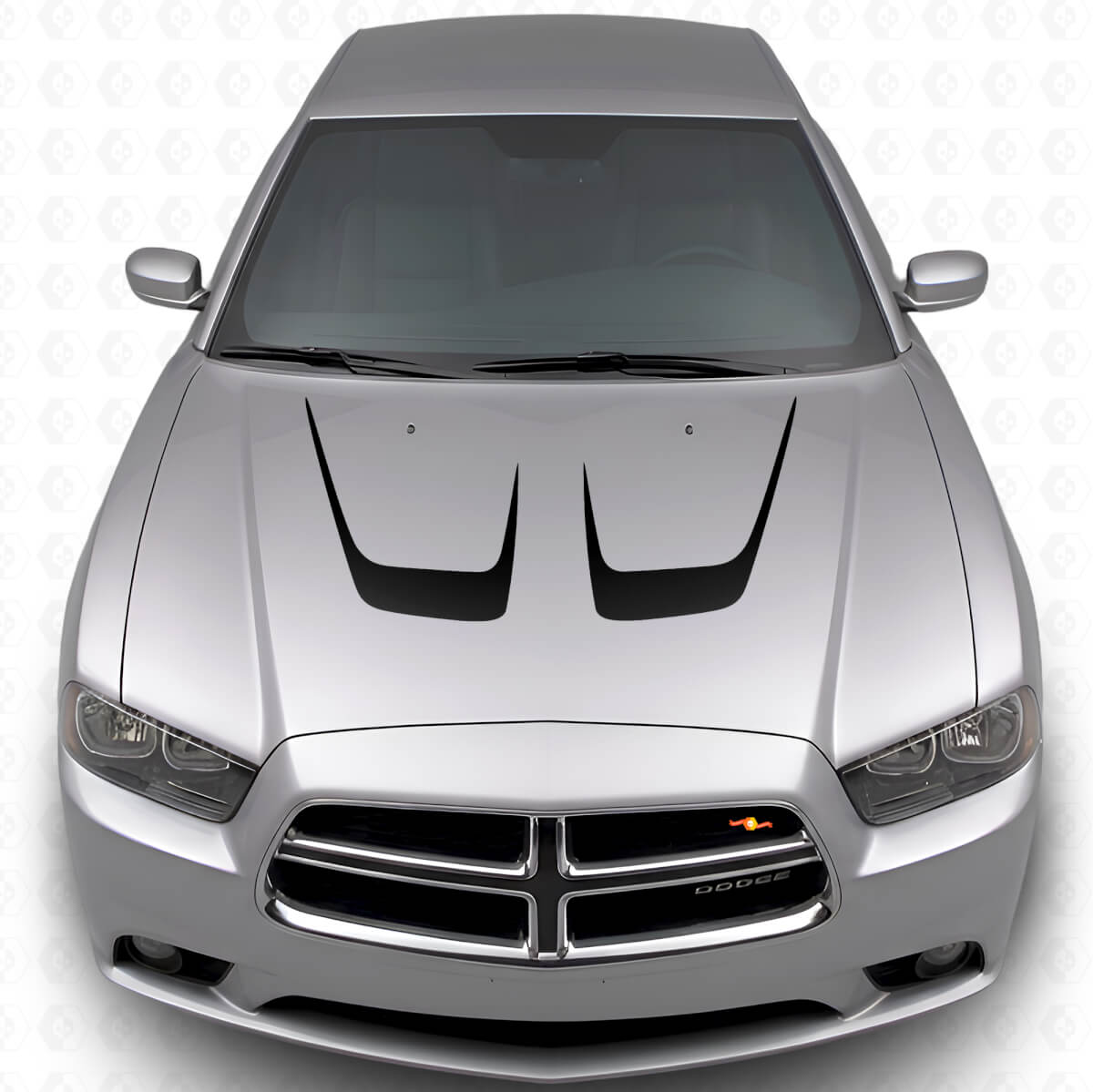 Dubbel Gebogen Motorkap Strepen Vinyl Decal Kit voor Dodge Charger 2011-2014