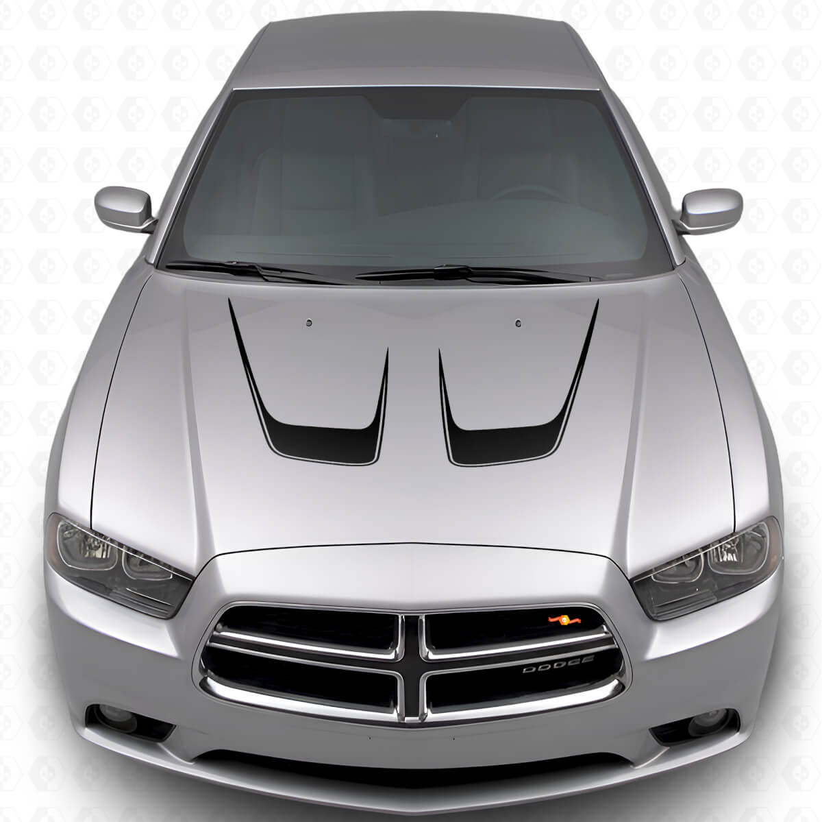 Dubbel Gebogen Motorkap Strepen Vinyl Sticker voor Dodge Charger 2011-2014