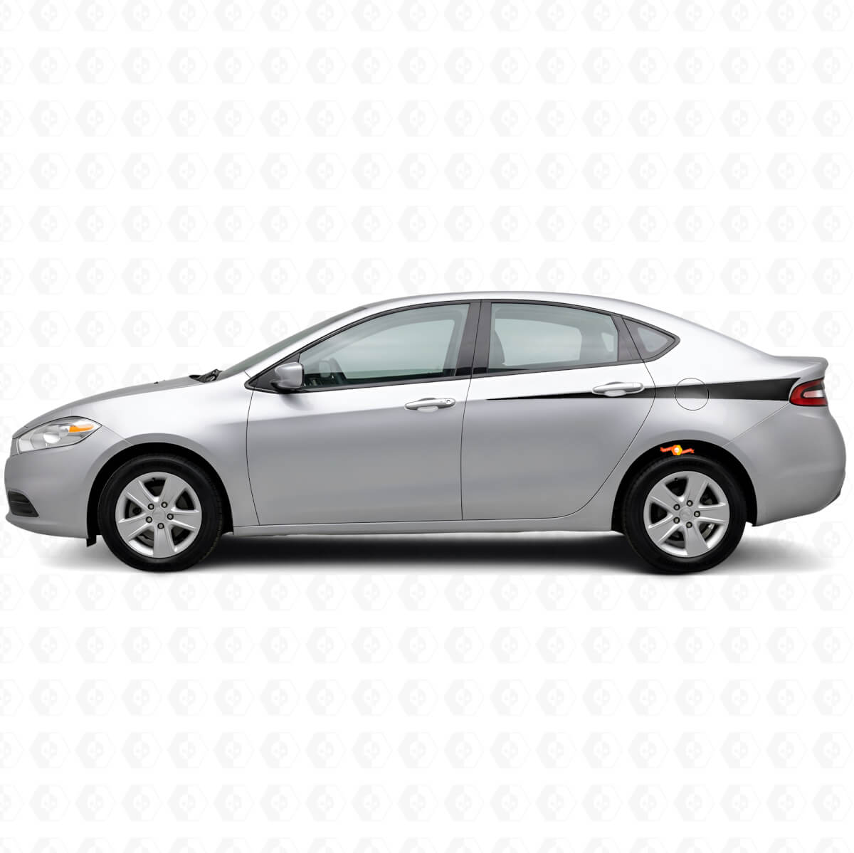 Geslepen Zijstrips Vinyl Decal Kit voor Dodge Dart 2013+