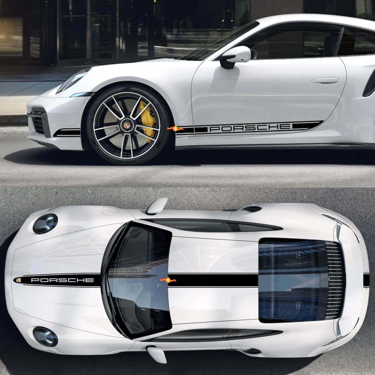 Porsche Stijl Strepen Volledig Kit Vinyl Decal Voor Porsche 911 Turbo S3