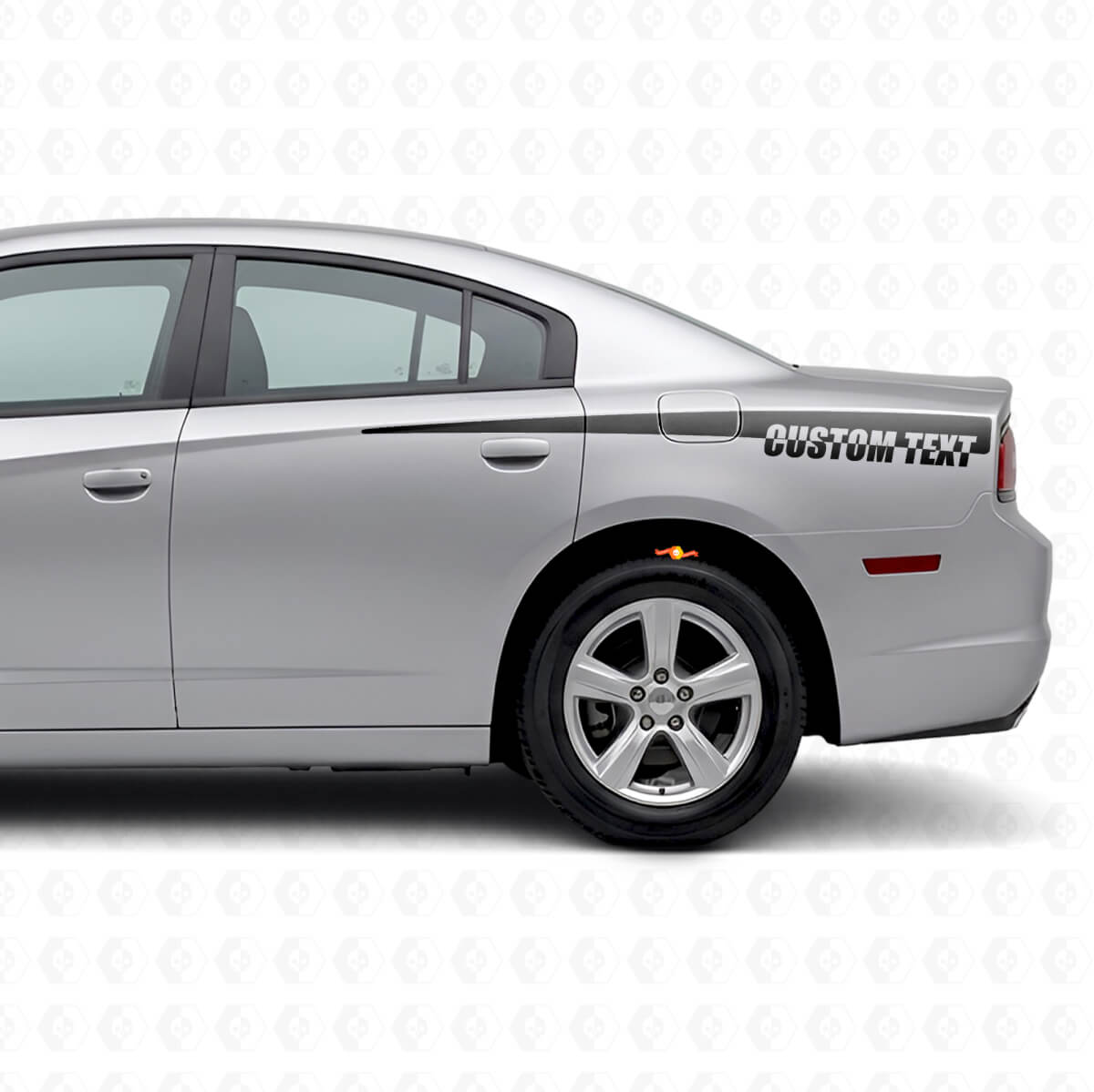 Persoonlijke Tekst Side Stripes Vinyl Decal voor Dodge Charger 2011-2014