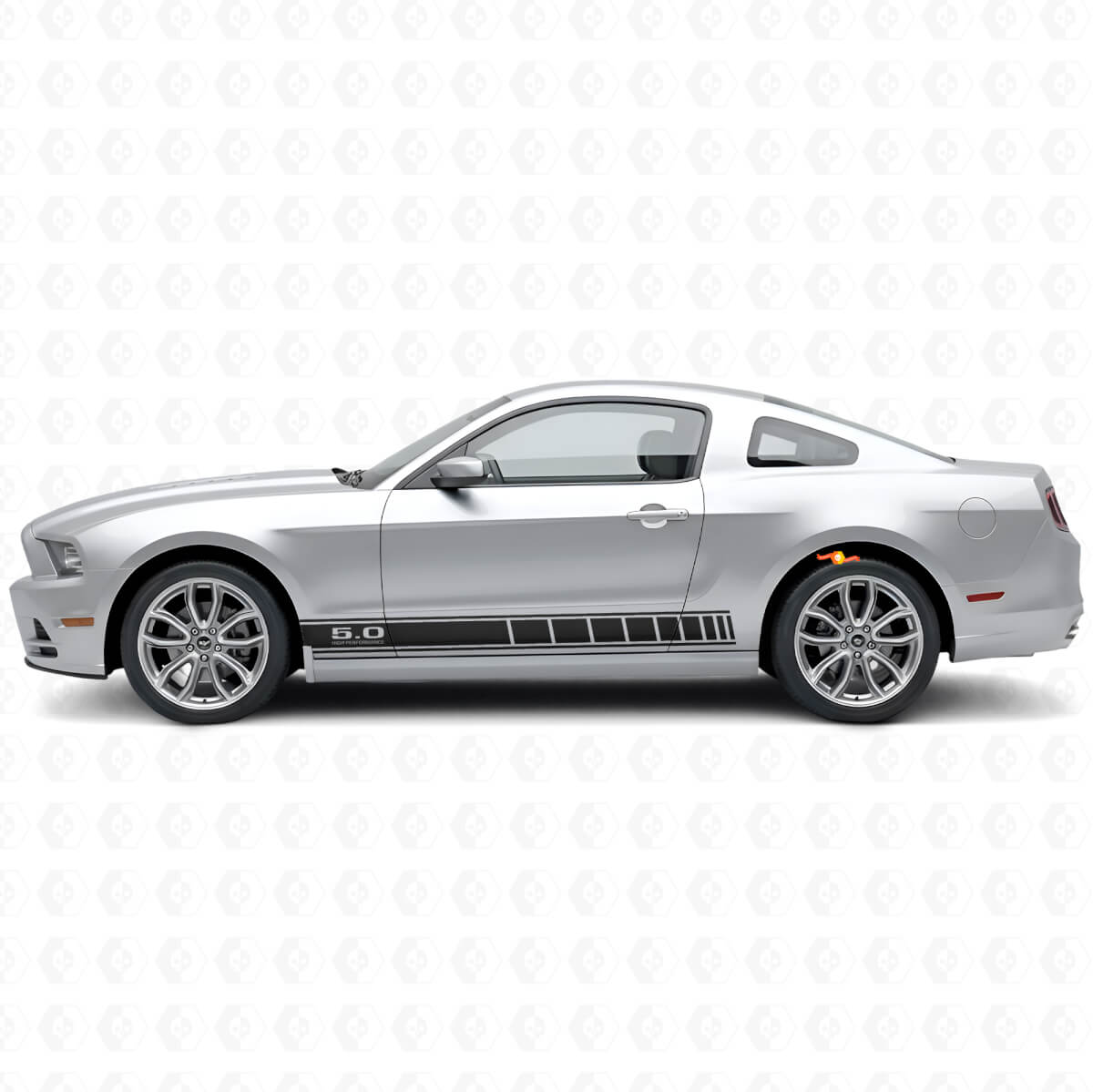 5.0 High Performance Rocker Panel Strepen Vinyl Decal Kit voor Musclecar 2010-14