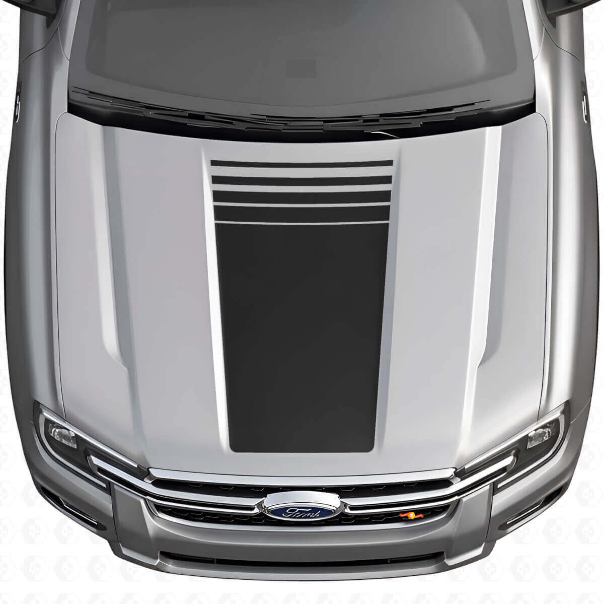 Midden Strobe Motorkap Strip Vinyl Decal Kit Voor Musclecar Ranger 2024-26