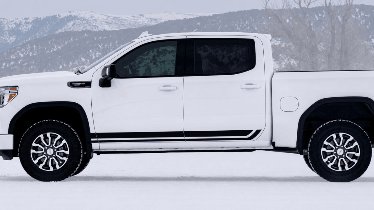 2 Rocker Panel Strepen Stickers Voor GMC GM Sierra 1500 AT4 Rocker Panel Strepen Stickers