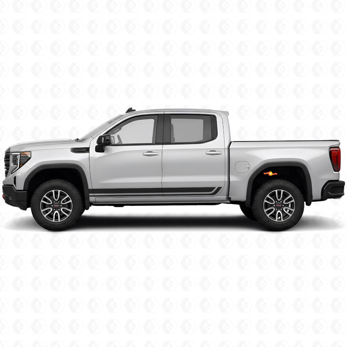 Rockerplaatstreep Decals voor GMC Sierra 1500 AT4 - Set