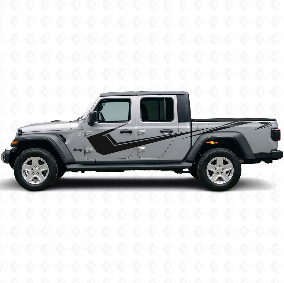 Hoekige zijstrepen vinyl decalset voor Jeep Gladiator 2020-27