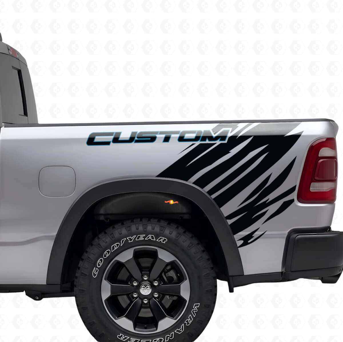 Aangepast Grunge Stijl Achter Zijkant Vinyl Decal Kit voor Dodge Ram
