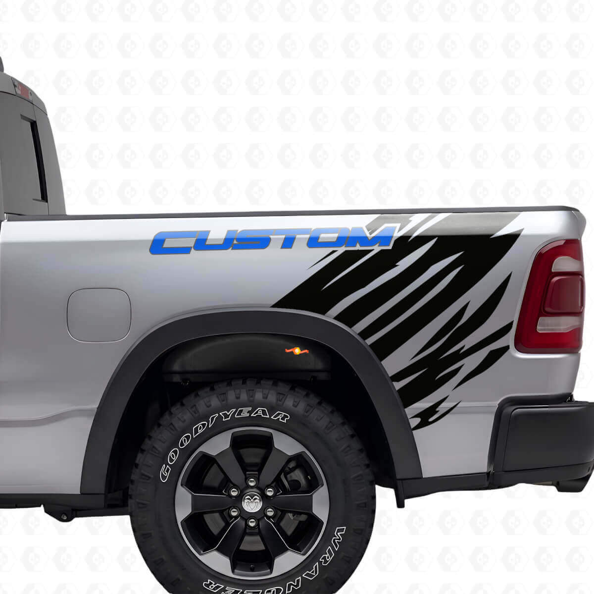 Custom Lettering Grunge Stijl Achterzijde Vinyl Decal Kit voor Dodge Ram