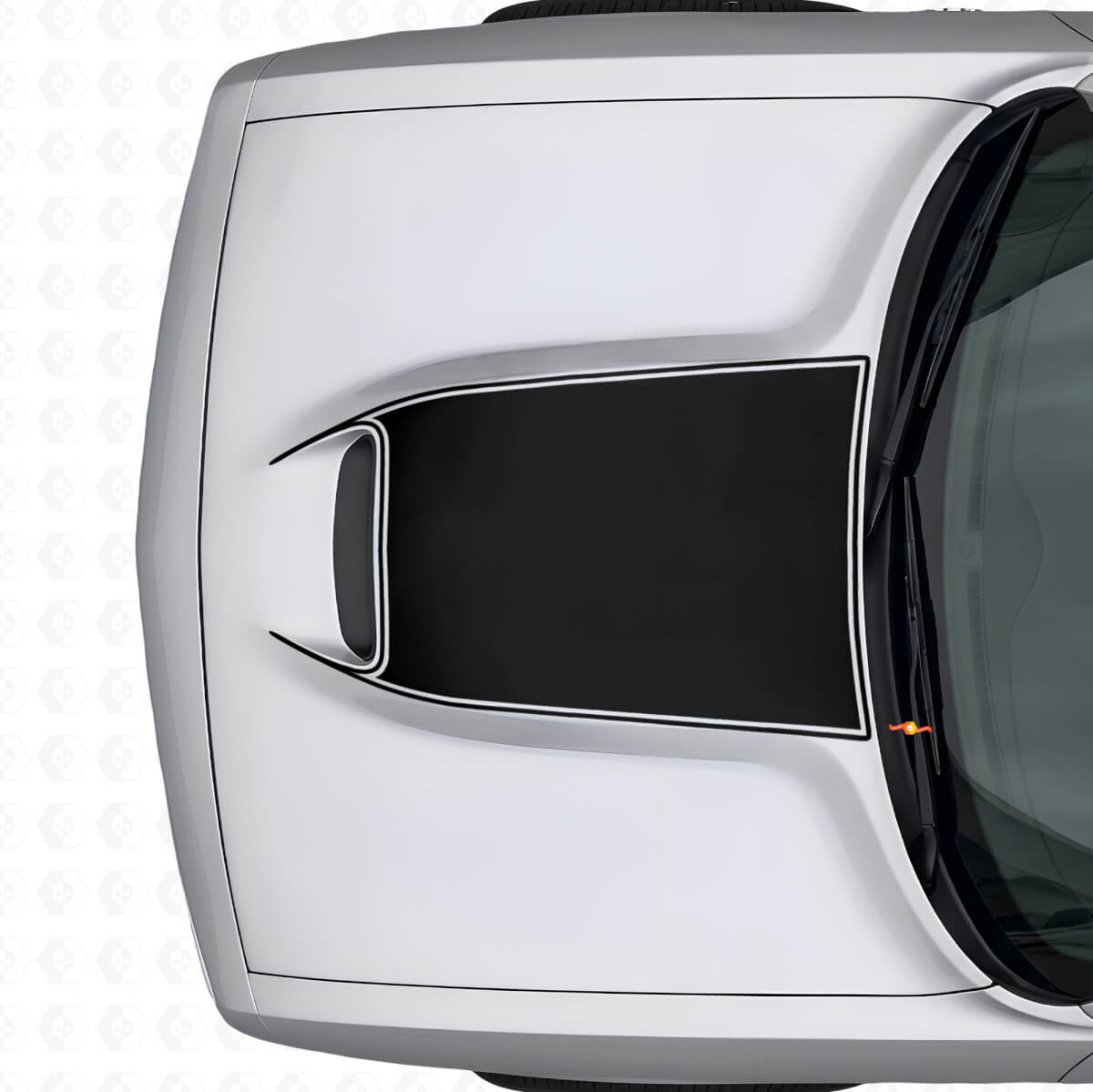 Blackout Omlijning Motorkap Vent Vinyl Decal voor Dodge Challenger 2015+