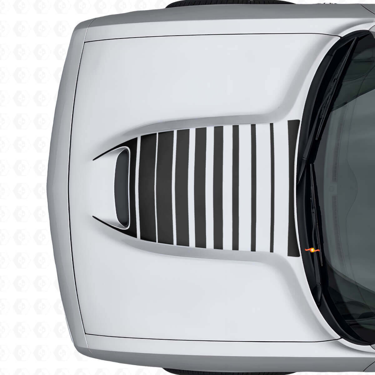 Strobe Motorkapventilatielinten Vinylsticker voor Dodge Challenger 2015+