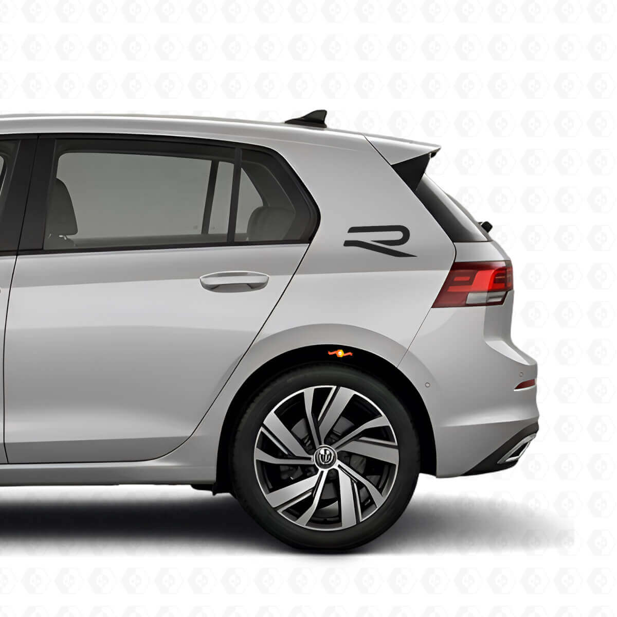 R Logo Achterzijde Vinyl Decal Kit voor Volkswagen Golf R MK8 2023