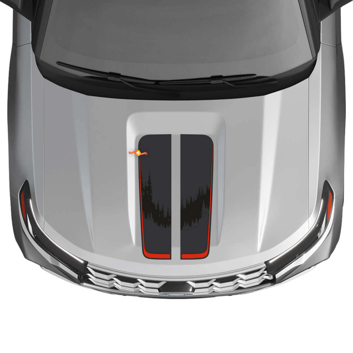 Dubbele Motorkapstrepen Vinyl Decal Set voor Musclecar Explorer ST1 2020-2026
