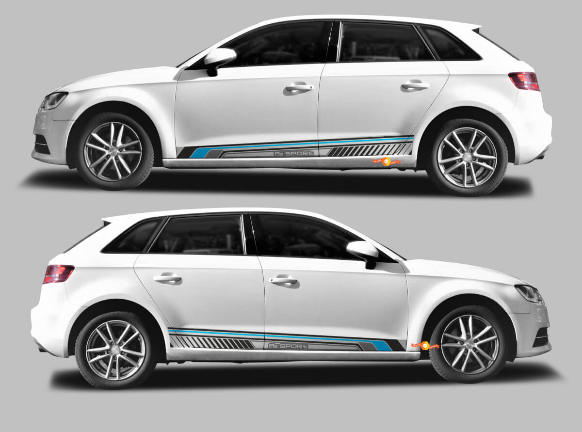 A3 Sport Techno Style Zijstrepen Vinyl Decal Kit voor Audi A3 Sportback