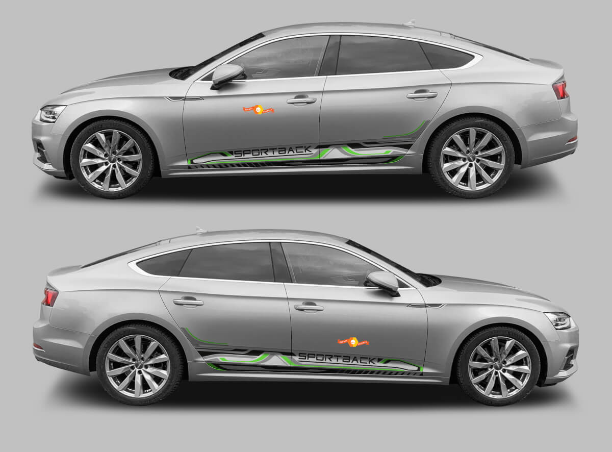 Sportback Techno Style dorpelstroken vinyl sticker set voor Audi A5