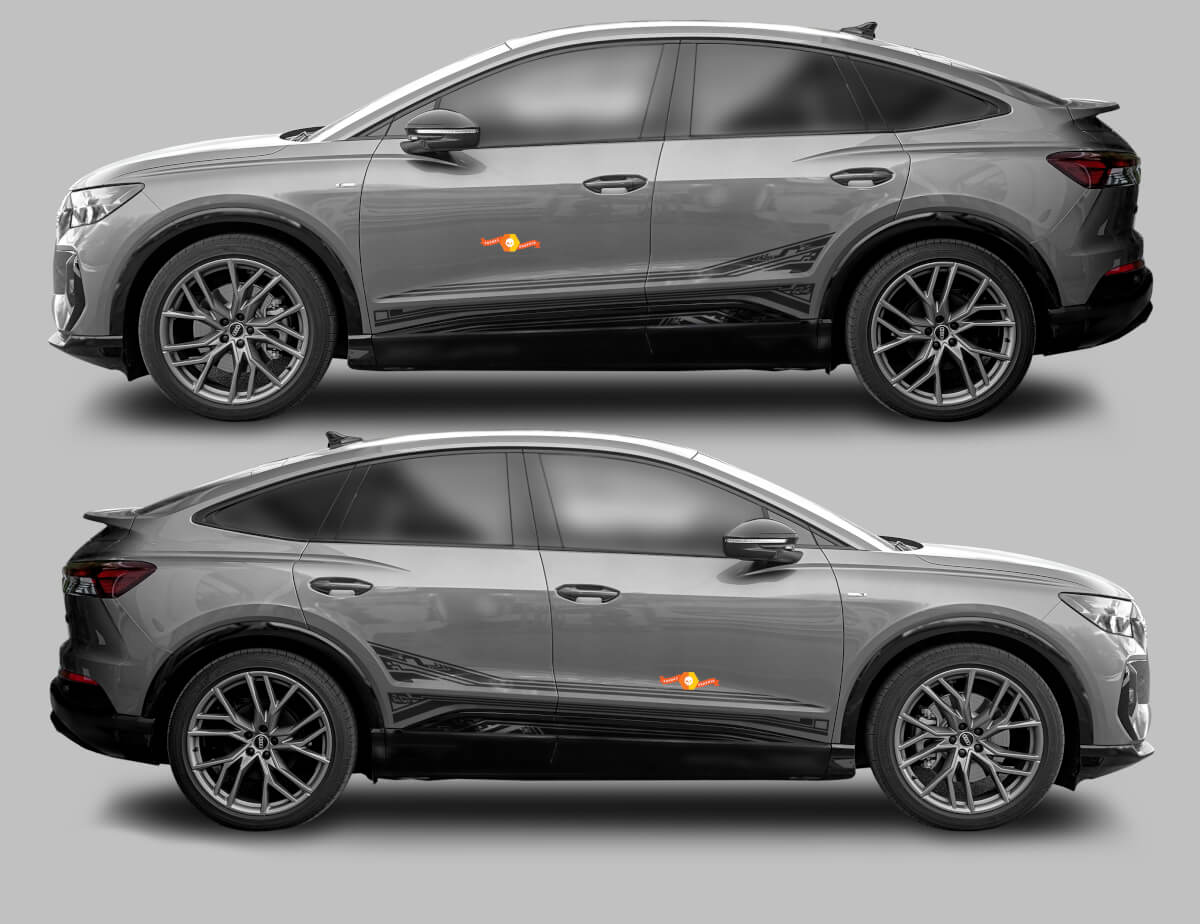 Accent Zijkeurs Vinyl Decal Set voor Audi Q4 Sportback E-Tron