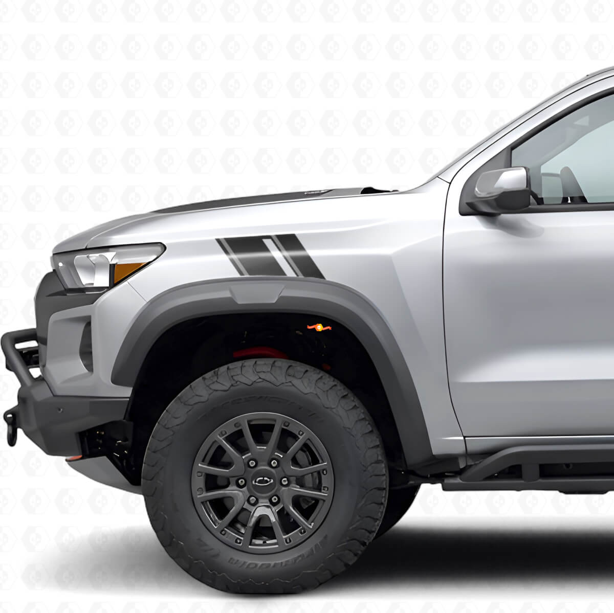 Vinyl decal kit met dubbele voorspatbordstrepen voor Chevrolet Colorado ZR2