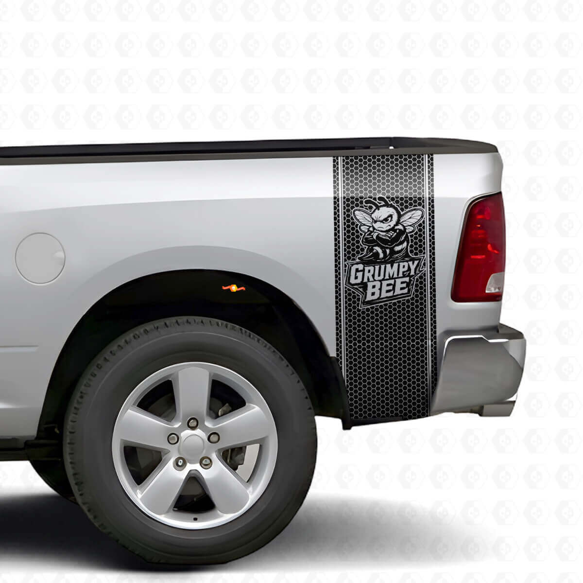 Grumpy Bee Honeycomb Stijl Bedrijfswagen Strepen Vinyl Decal Kit voor Dodge Ram Truck