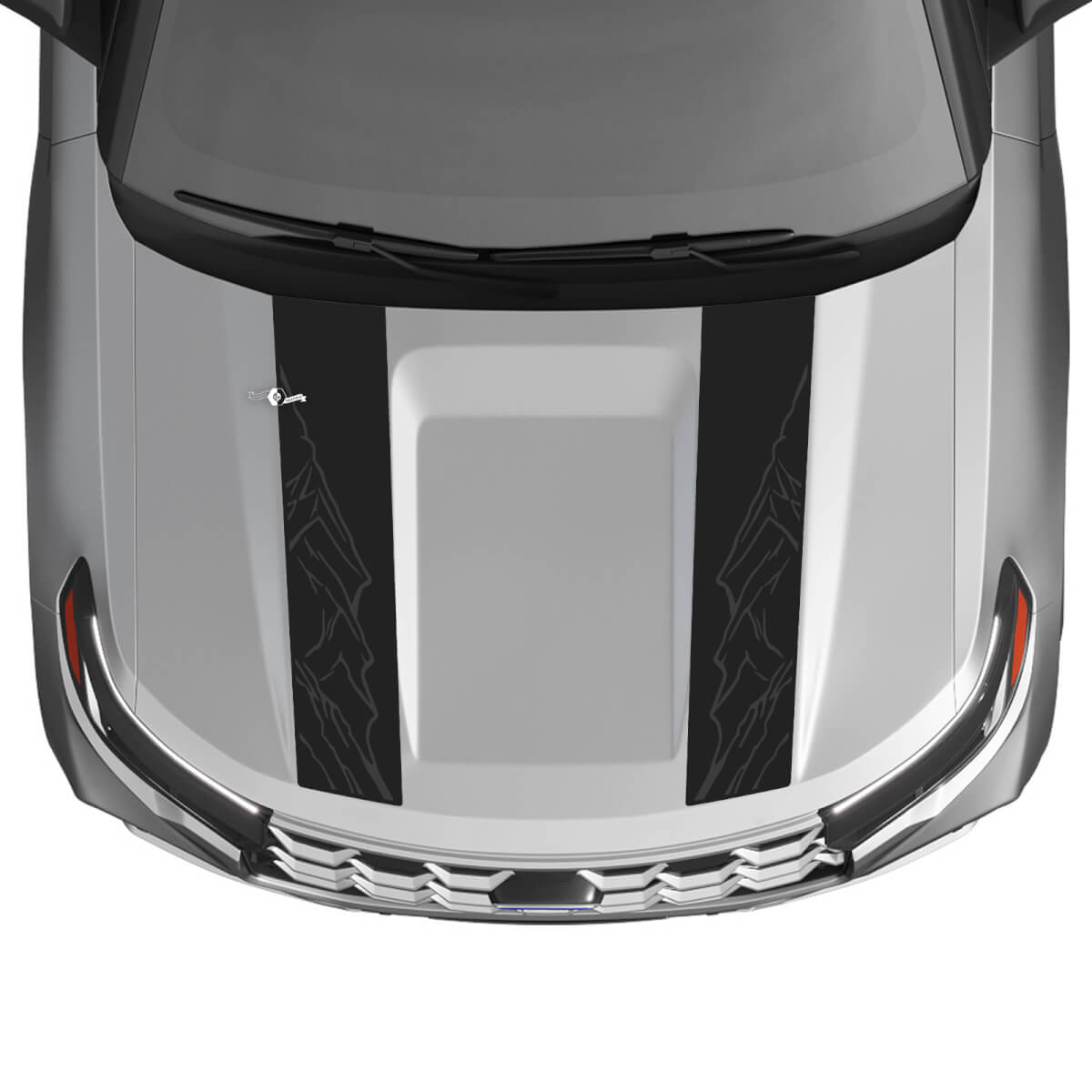 Double Mountain Outline motorkapstrepen vinyl sticker kit voor Musclecar Explorer ST 2020-26