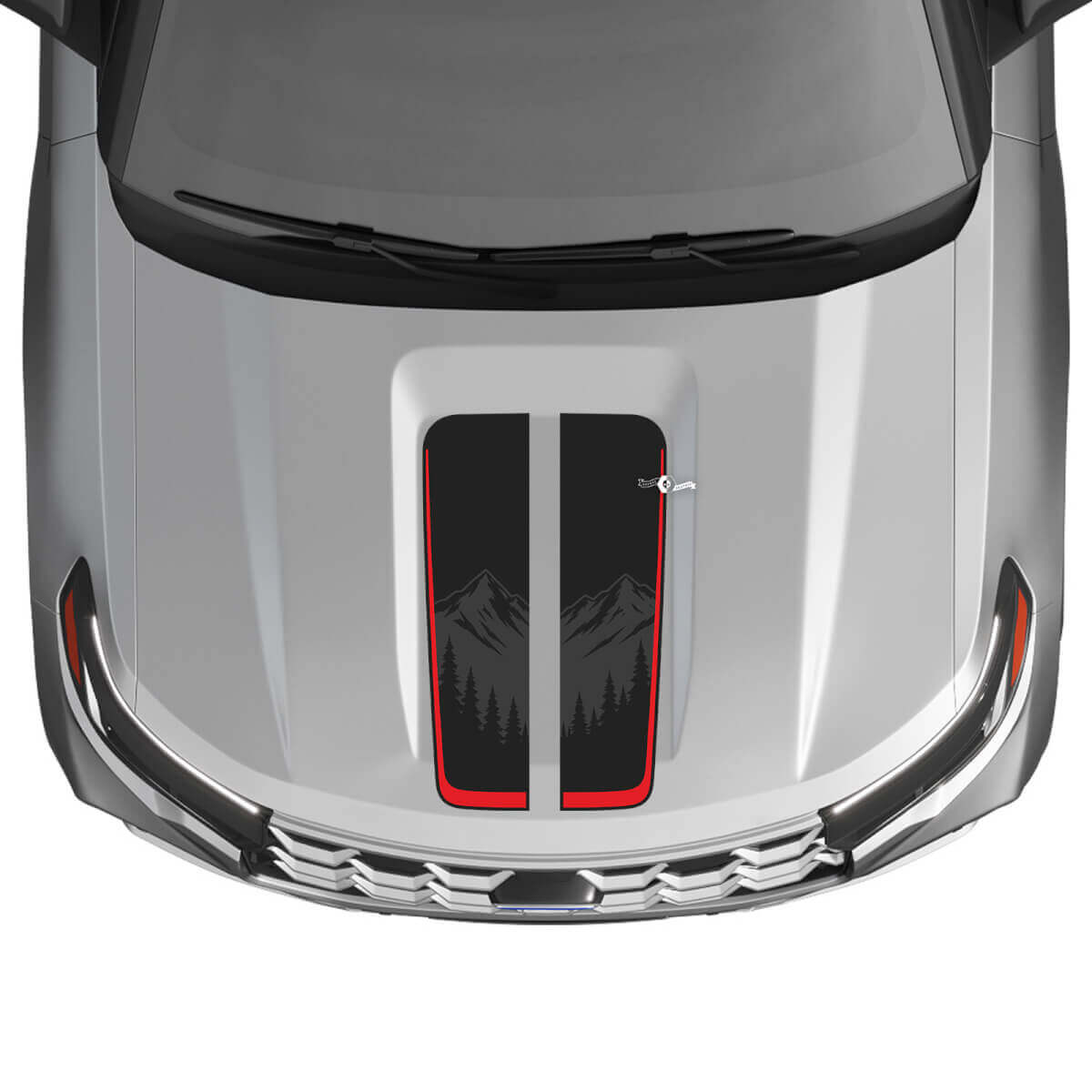 Dubbele Mountain Center Motorkap Strepen Vinyl Decal Kit voor Musclecar Explorer ST 2020-26
