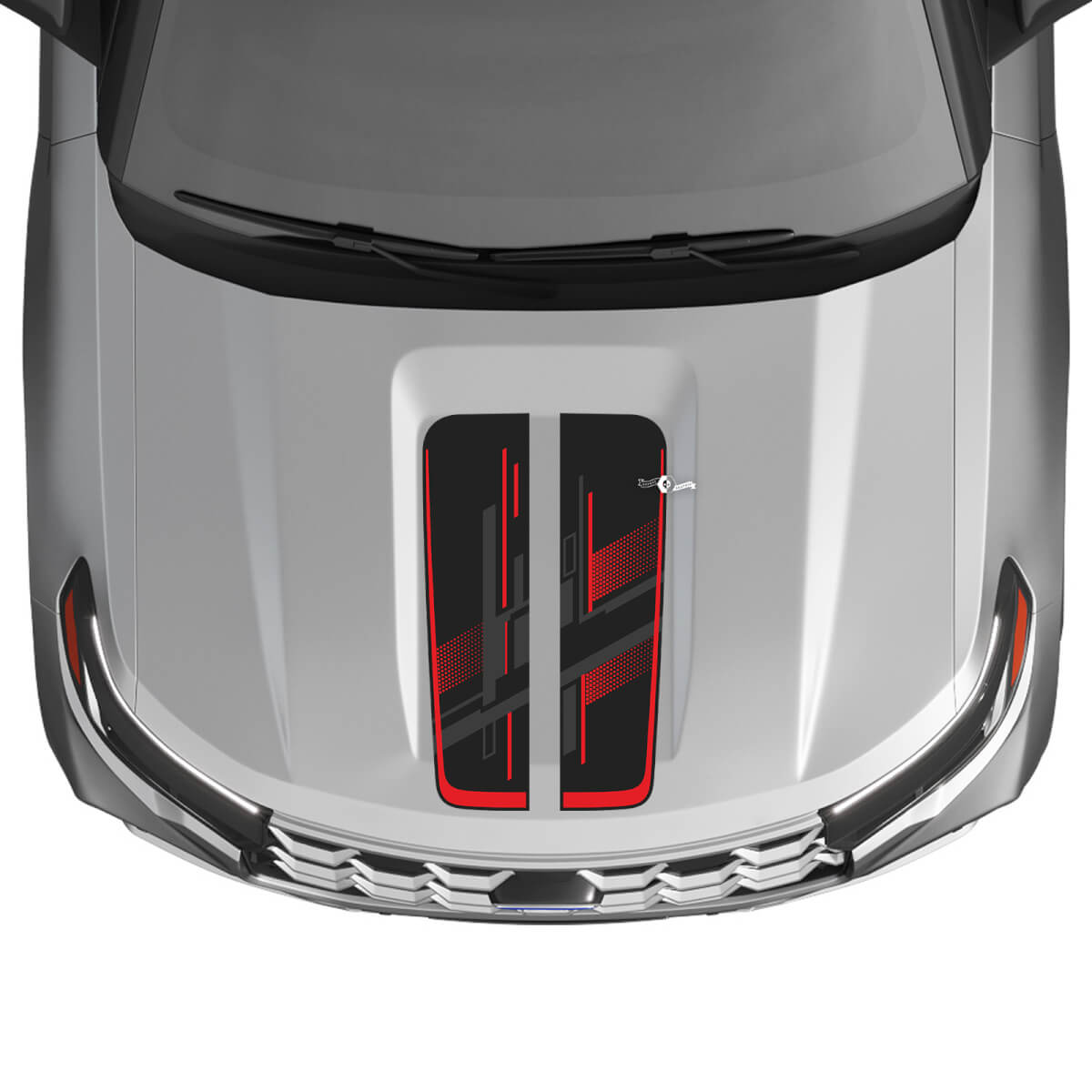 Techno Geperforeerde Motorkap Strepen Vinyl Decal Kit voor Musclecar Explorer ST 2020-26