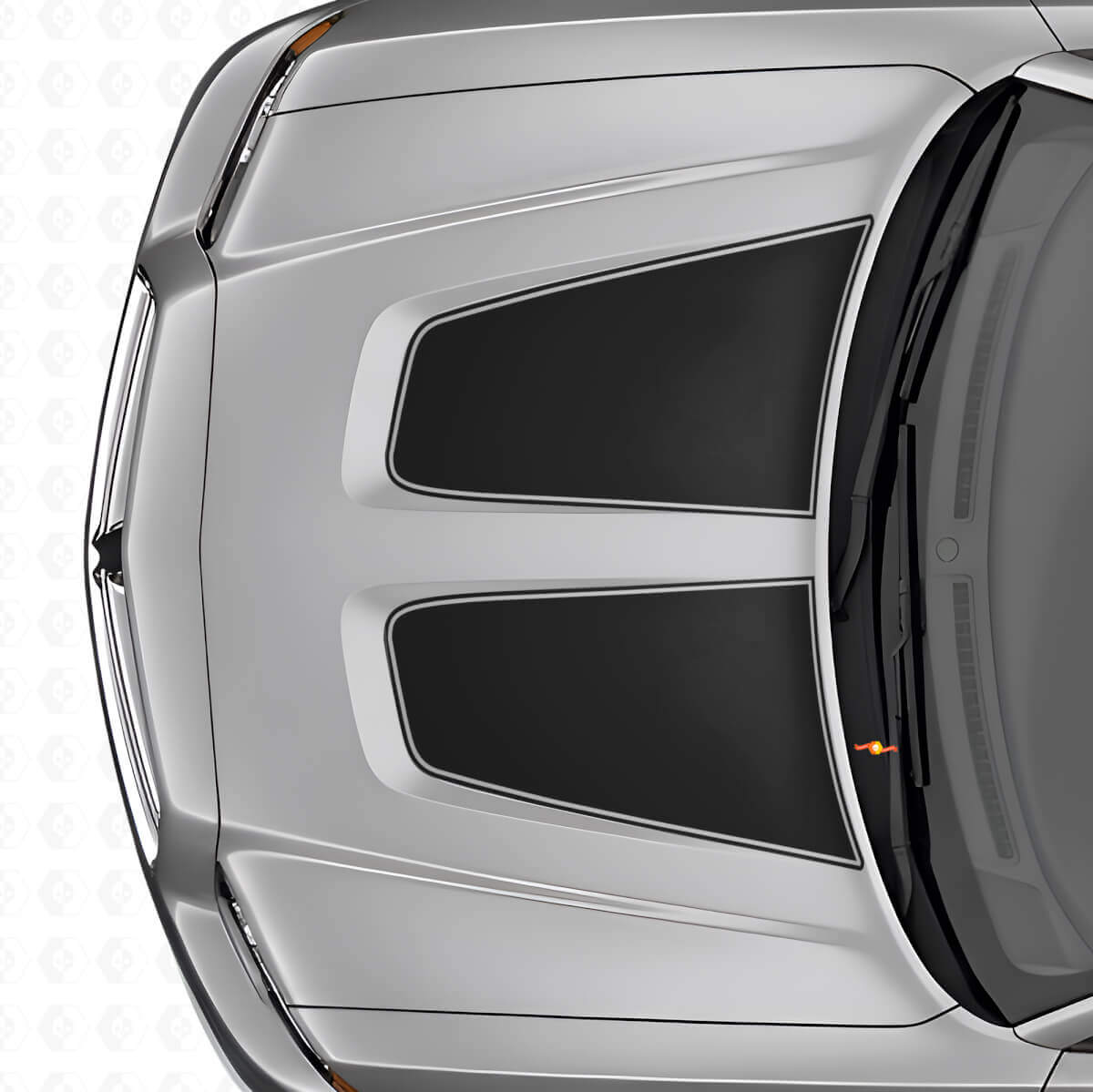 Dubbele brede kapstrepen vinyl sticker set voor Dodge Charger