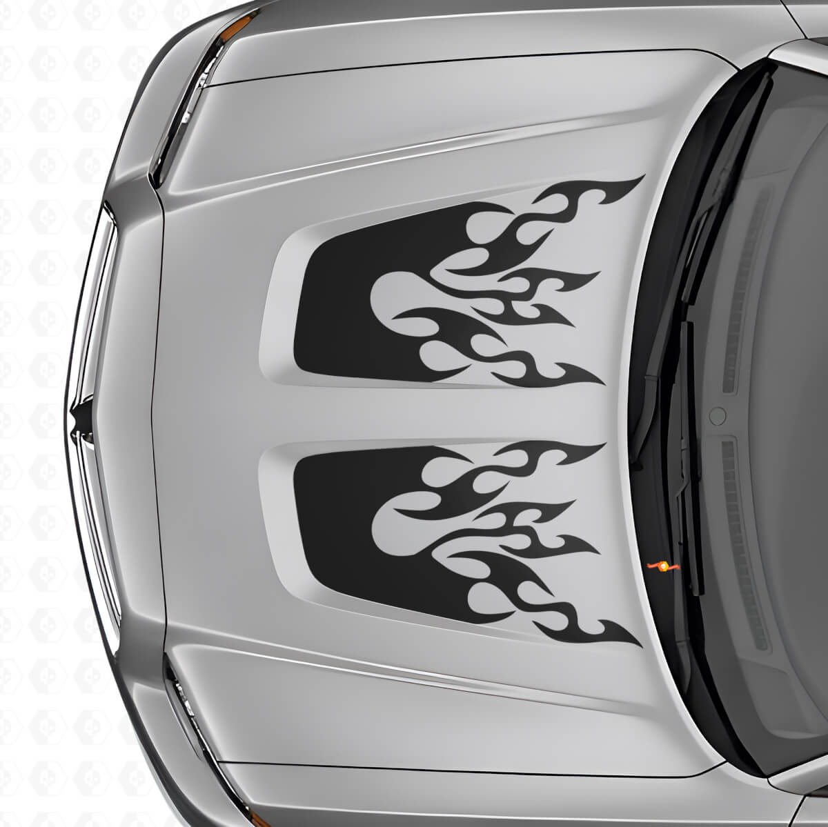 Flame Style Dubbele Motorkap Strepen Vinyl Decal Kit voor Dodge Charger