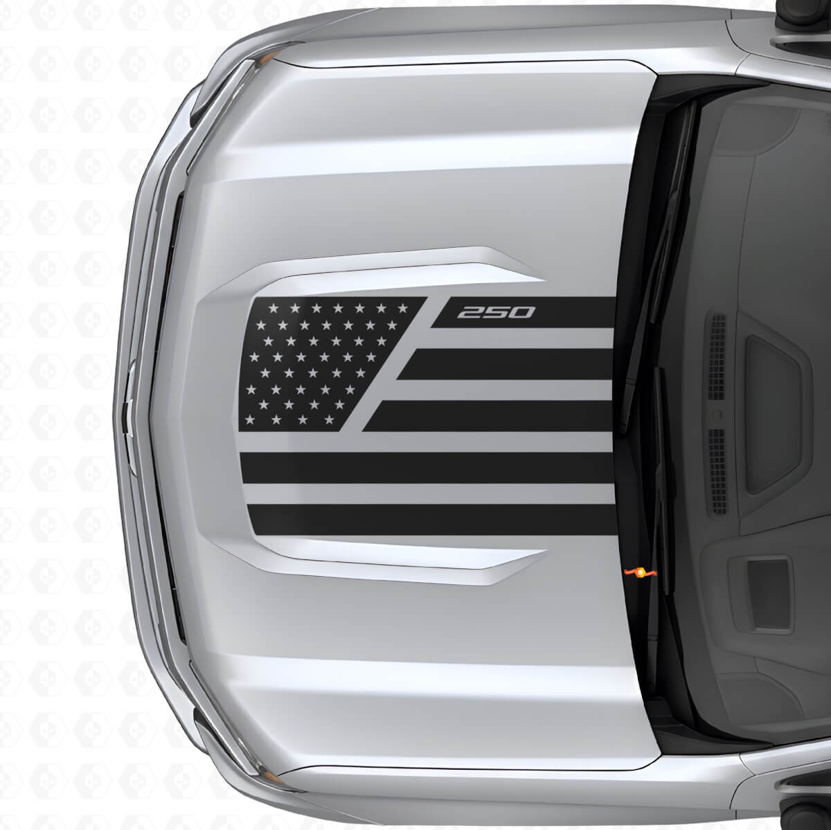 USA Vlag Sterren & Staal Stijl Motorkap Vinyl Decal voor Chevrolet Silverado 1500 2026