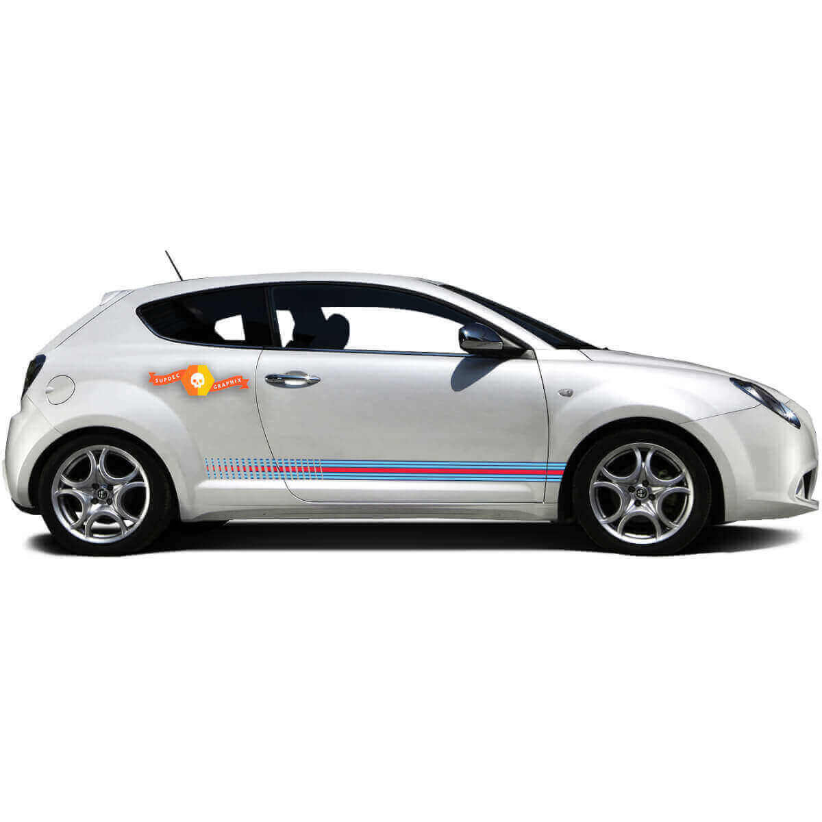 Strobe Racing Stijl Zijstrips Vinyl Decal Kit voor Alfa Romeo