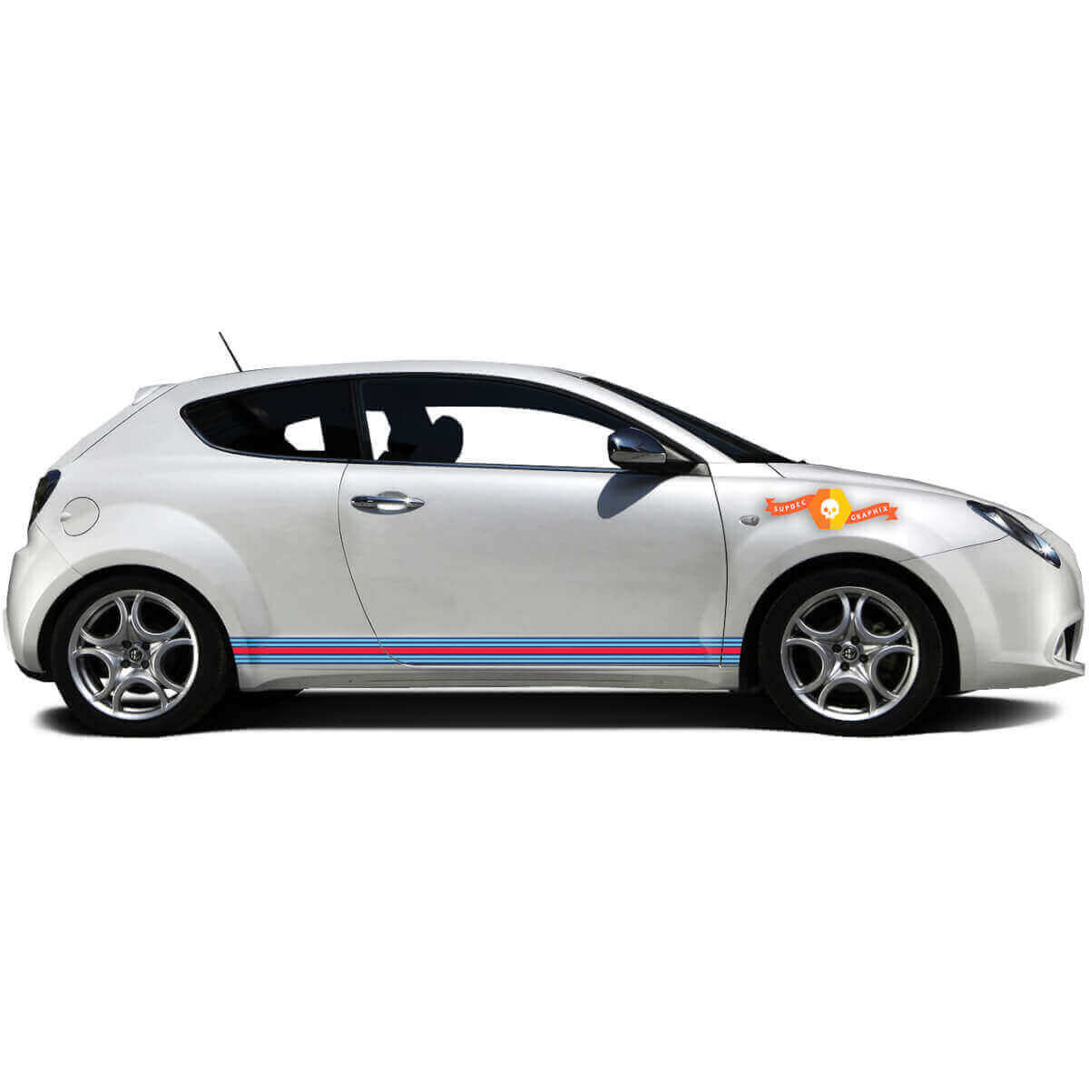 Racing stijl zijstrepen vinyl decal kit voor Alfa Romeo