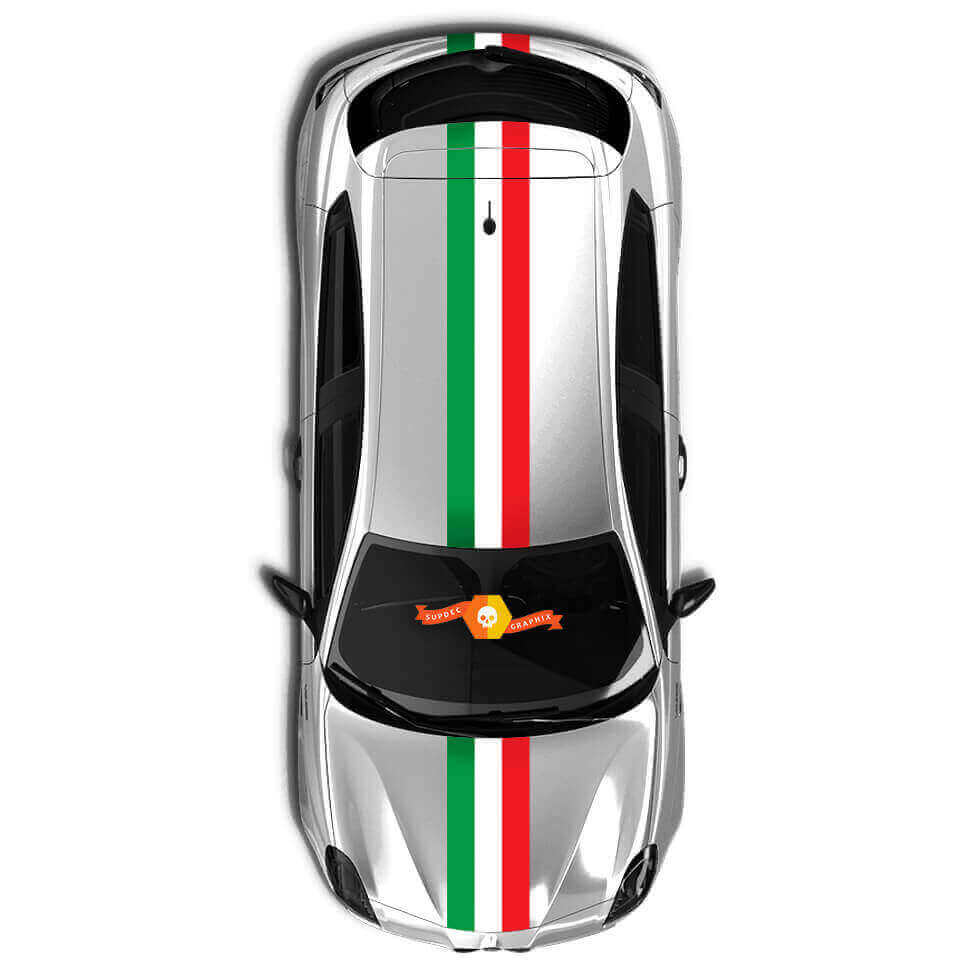 Italiaanse Vlag Over de Auto Strepen Vinyl Decal Kit voor Alfa Romeo