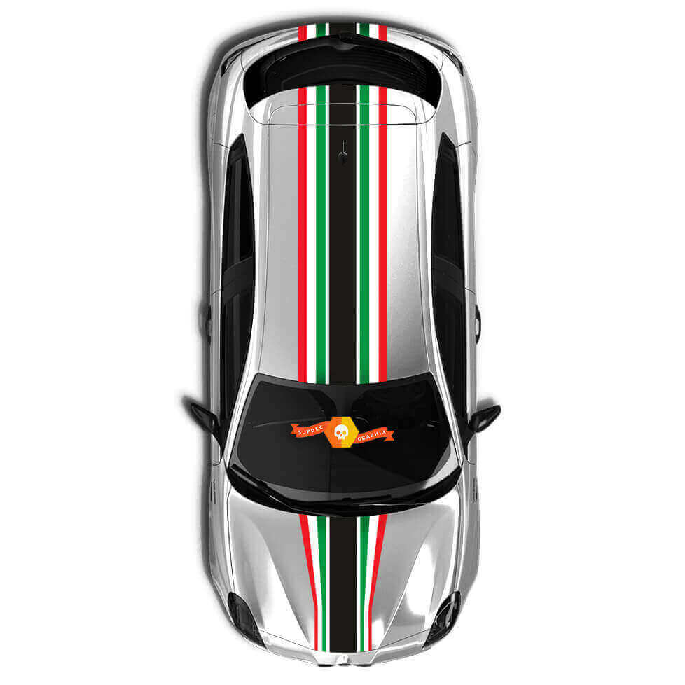 Italiaanse Vlagstijl Over De Auto Strepen Vinyl Decal Kit voor Alfa Romeo