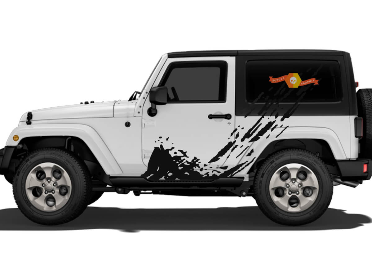 Modderspat Zij Vinyl Decal Sticker voor Jeep Wrangler 2007-2027