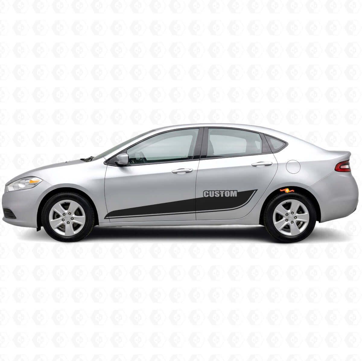 Aangepast lettertype zijlaagse onderrand strepen vinyl decal kit voor Dodge Dart