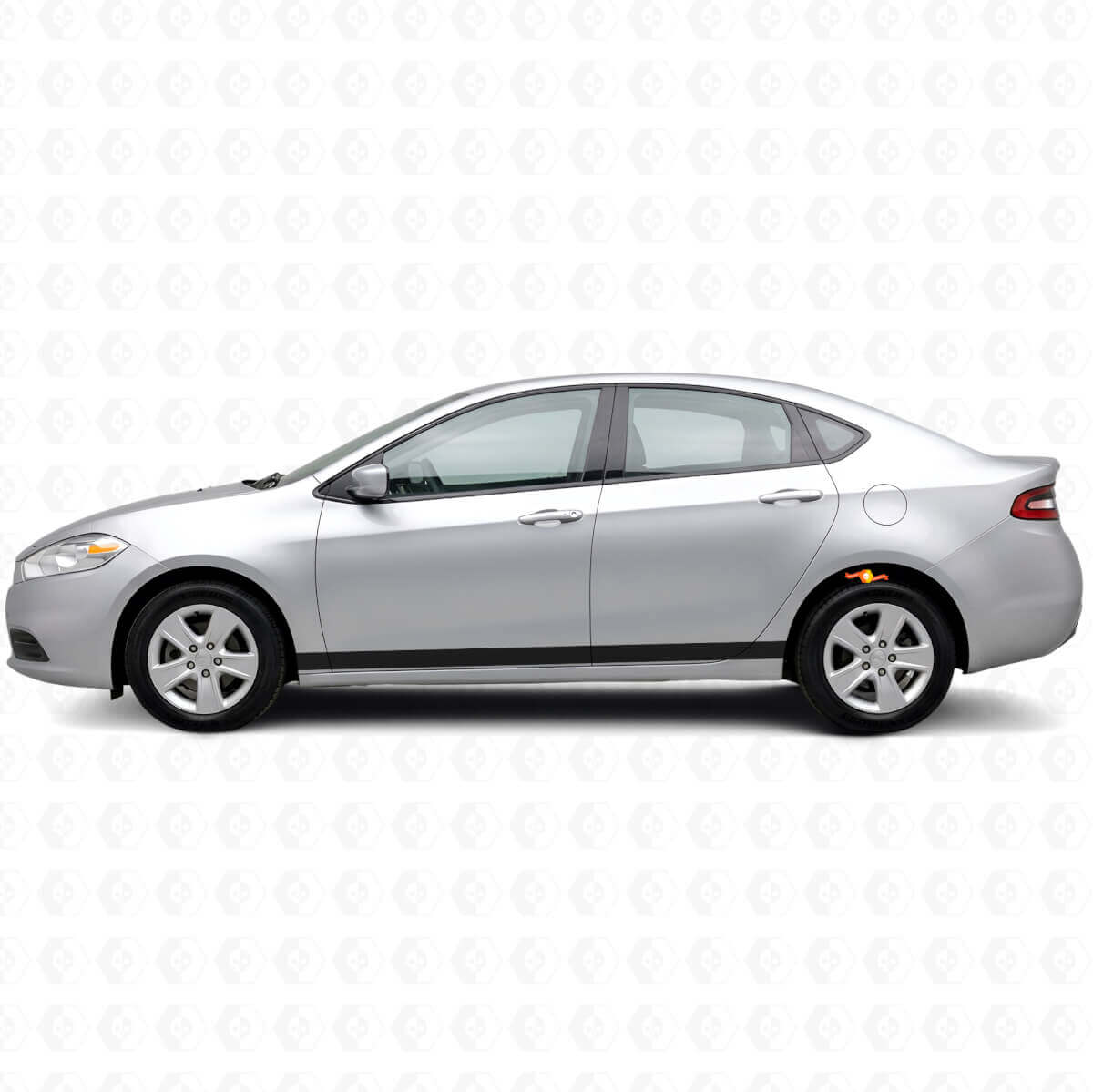 Rechte Deurside Strepen Vinyl Decal Kit voor Dodge Dart