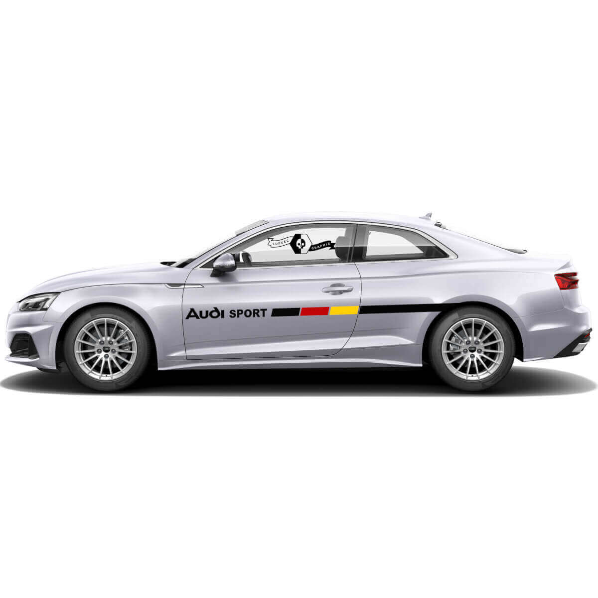 Duitse Vlag Stijl Merkzijdesticker Kit voor Audi A5