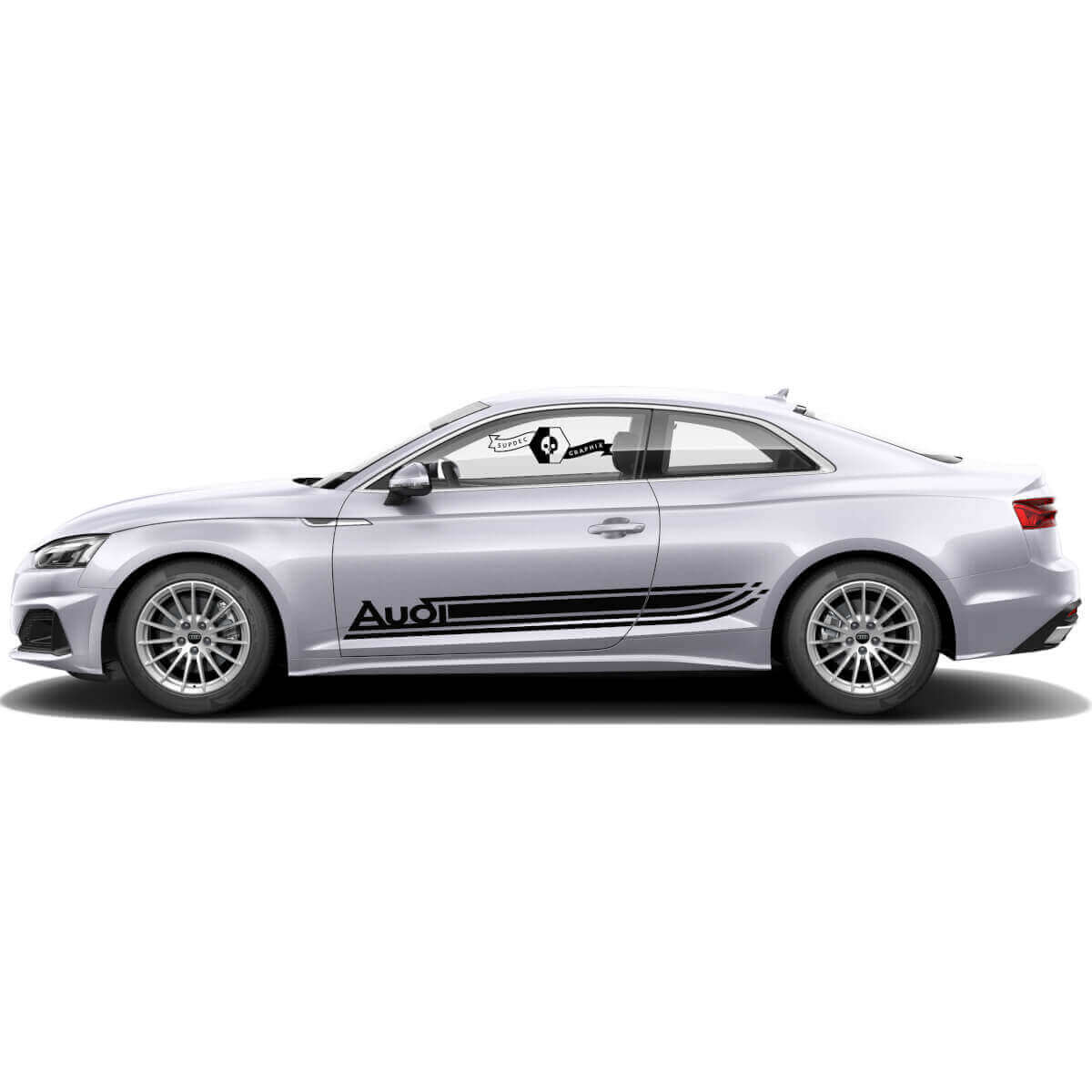 Branded zijkstrepen vinyl decalset voor Audi A5
