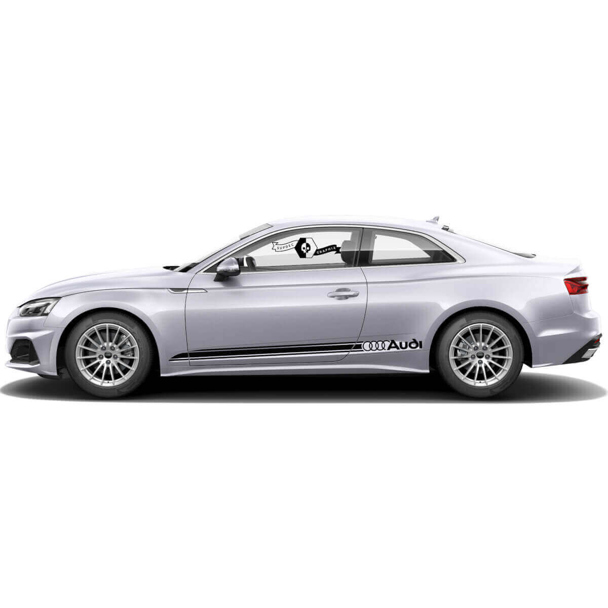 Branded Outline Zijstrips Vinyl Decal Set voor Audi A5