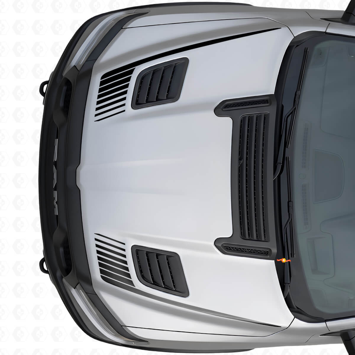 Hockeystick Stroboscoop Stijl Motordeksel Vinyl Decal Set voor Dodge Ram Sport 2019+