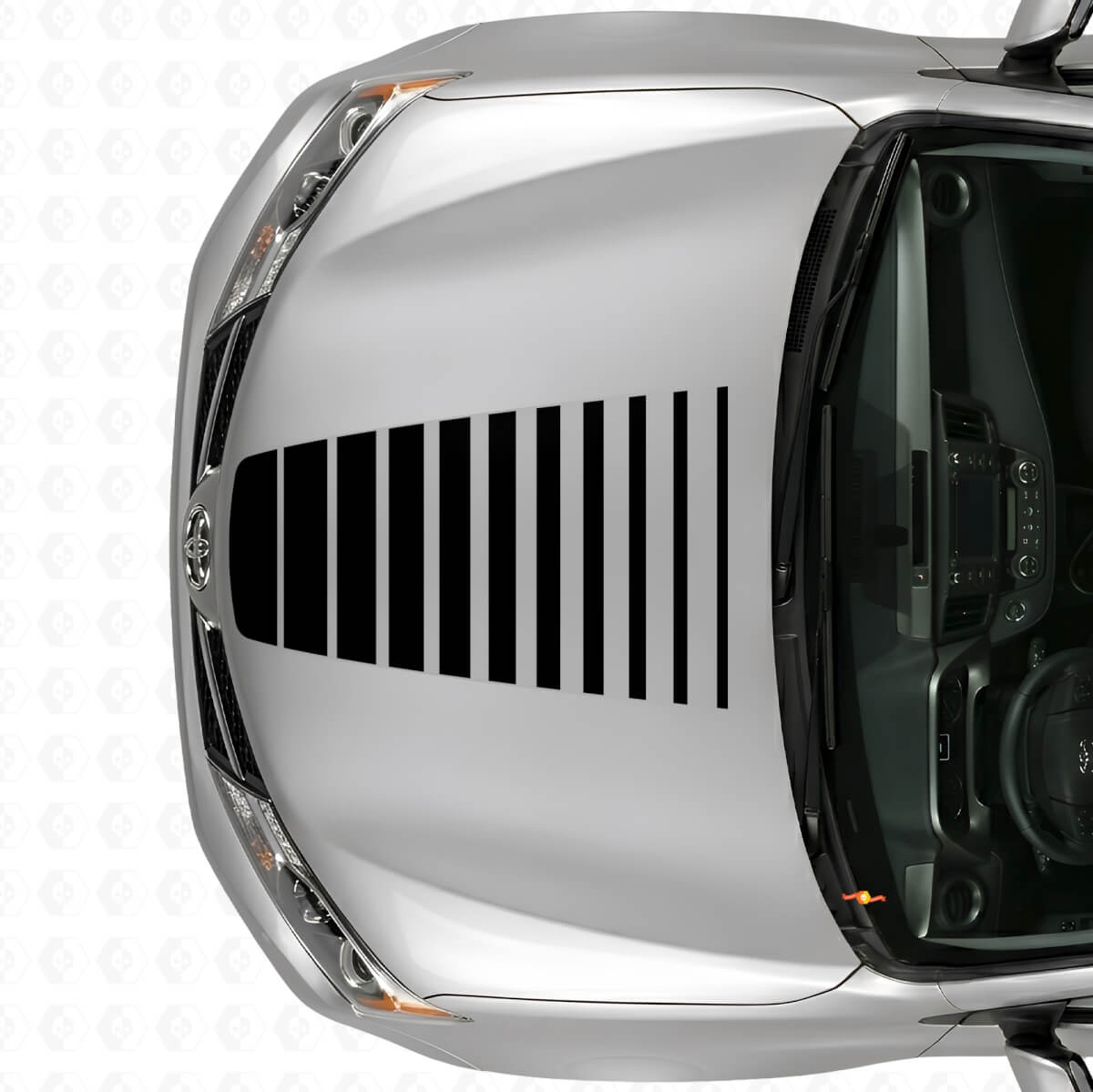 Uitbreidende Stroboscoop Motorkap Strepen Vinyl Decal voor Toyota RAV4 2013+