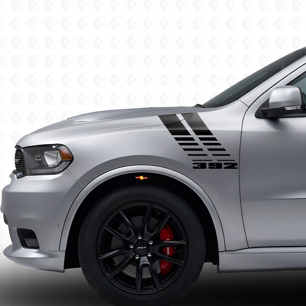 392 Strobe Strepen Voorspatbord Vinyl Decal Kit voor Dodge Durango 2011+