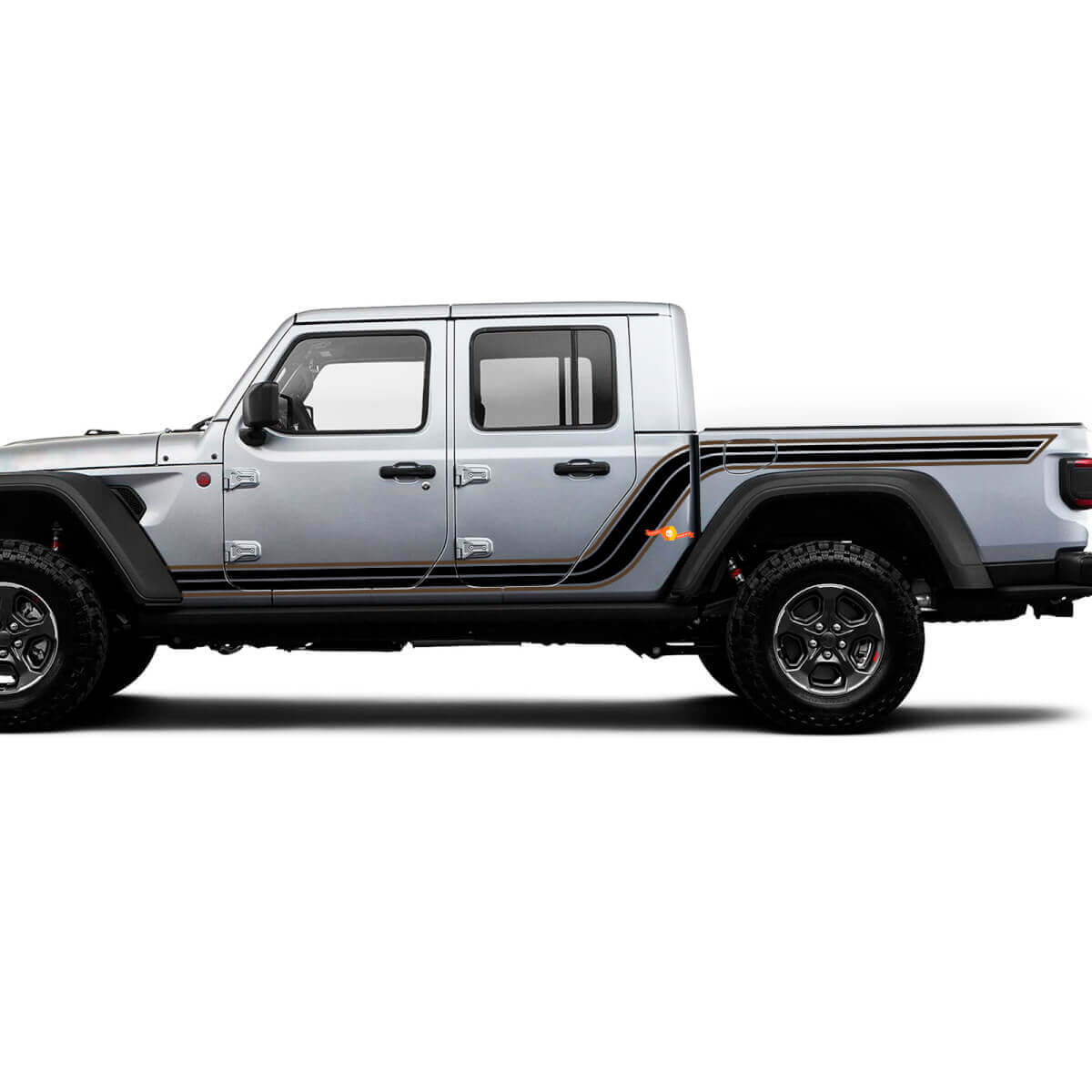 Twin Outline Zijstrepen Vinyl Decal Kit voor Jeep Gladiator