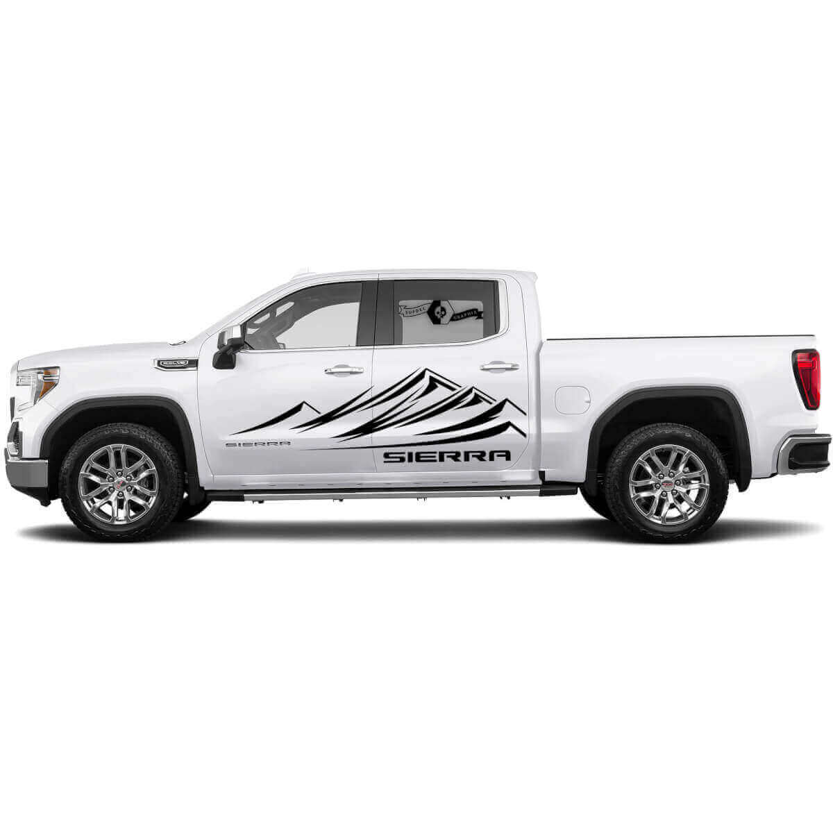 Mountain Range Deur Vinyl Decal Kit voor GMC Sierra