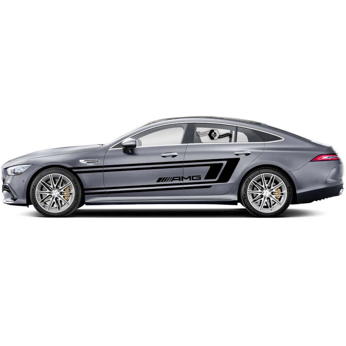 AMG Stijl Dubbele Zijstrepen Vinyl Decal Kit voor Mercedes Benz AMG GT3