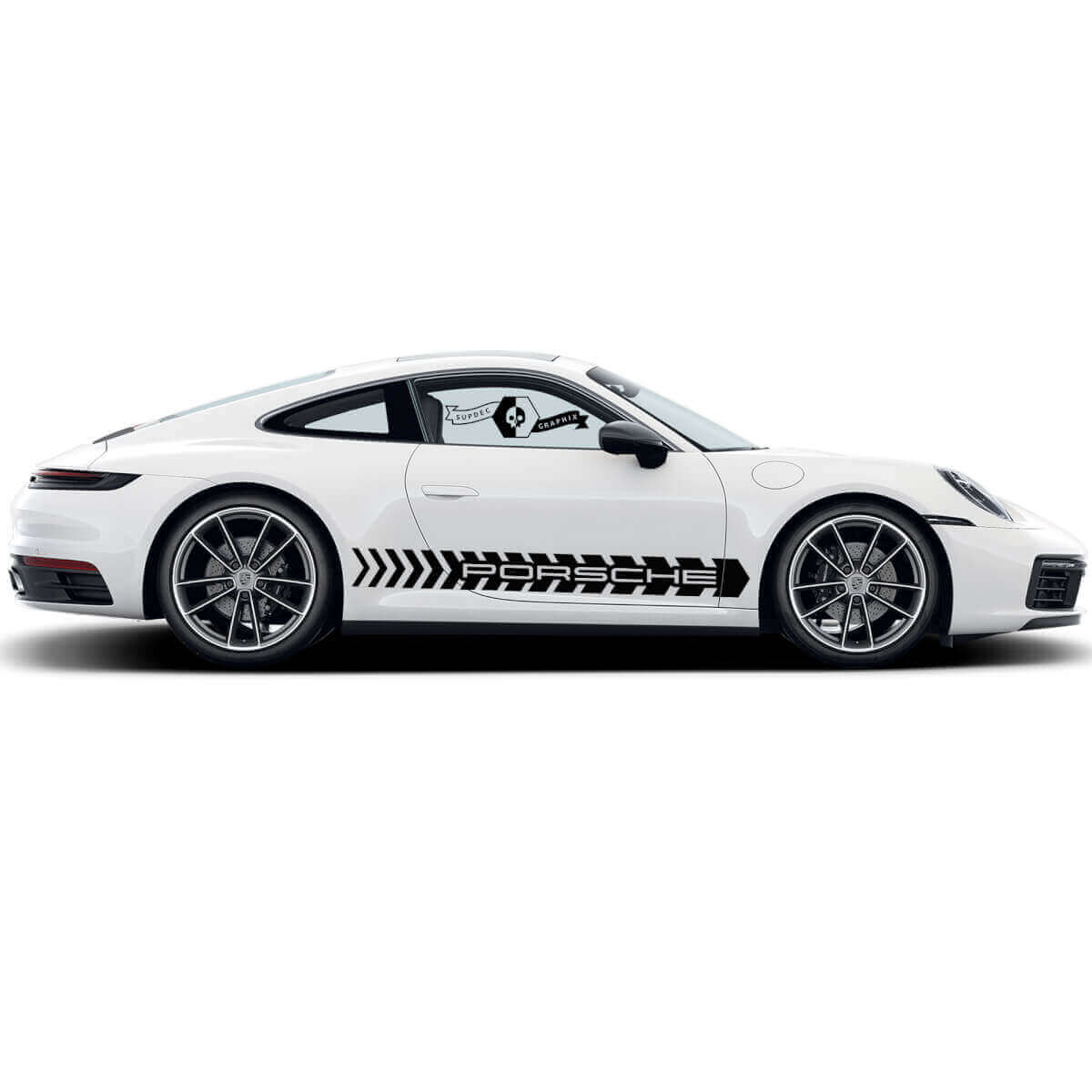 Porsche Lettering Zijstrepen Vinyl Sticker Kit voor Porsche Carrera 911