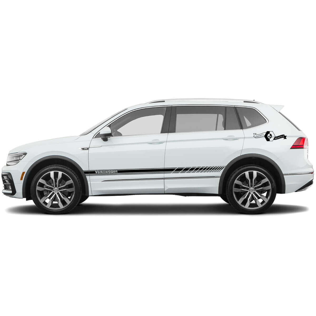 Merkletters Zijstrepen Vinyl Decal Kit voor Volkswagen Tiguan