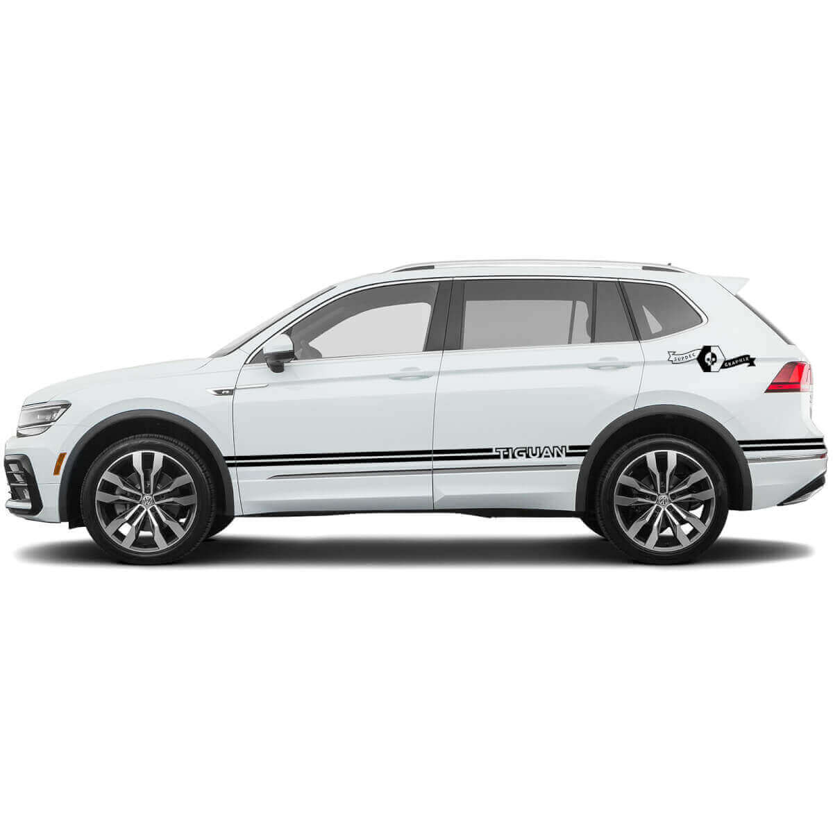 Versierde Zijstrepen Vinyl Decal Kit voor Volkswagen Tiguan