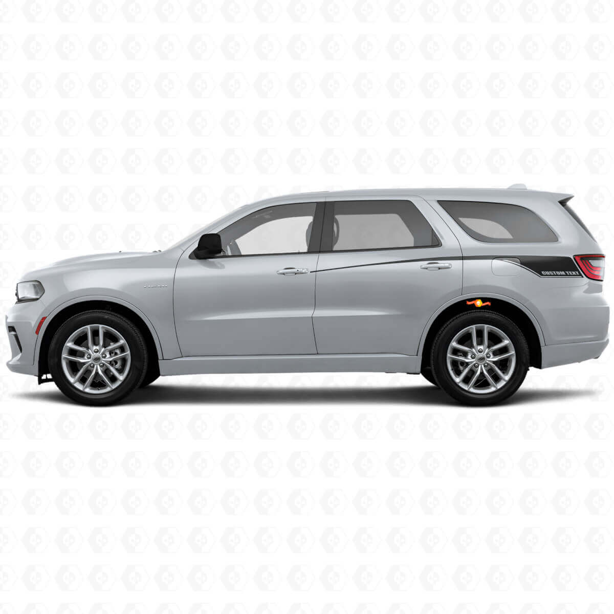 Aflopende aangepaste achterste zijstrepen vinyl decal set voor Dodge Durango 2011+