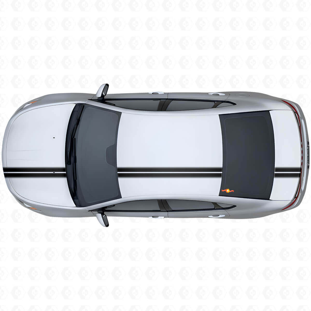 Double Outline Strepen Bovenste Zijde Vinyl Decal Kit voor Dodge Dart 2013+