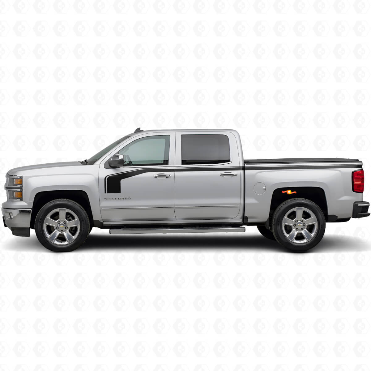 Hockey Stick-stijl met bovenste omtrek zijkant vinyl decal kit voor Chevy Silverado 1500 2014+